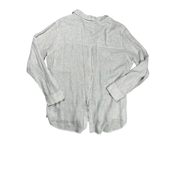 Rails Sydney Sparkler Stripe Size Large Linen Blend Button Down Top Lightweight - Picture 2 of 8